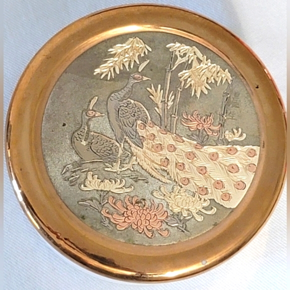 The Art of Chokin trinket dish, 24K trim, 3 1/3" diameter. - Picture 6 of 8